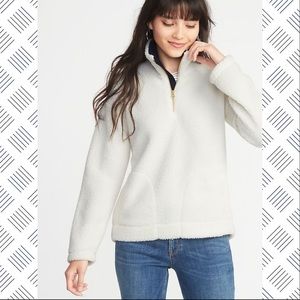 Sherpa mock-neck 1/4 zip pullover